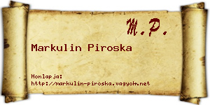 Markulin Piroska névjegykártya